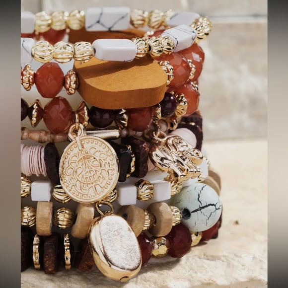 Bohemian Multi-Layered Beaded Bracelet Set - Picture 4 of 4